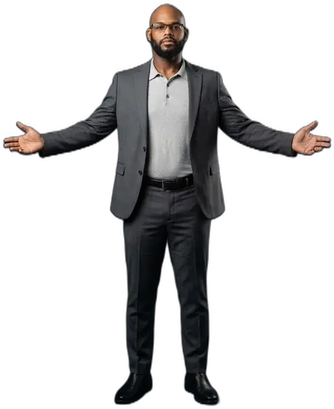 David Blow with arms open